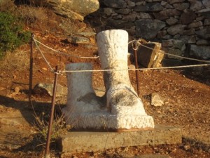 The feet of a broken kouros.