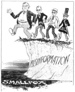 A vintage cartoon about anti-vaccination movement.